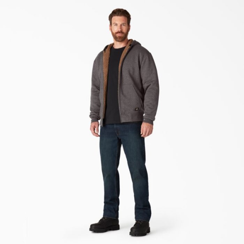 Dickies High Pile Fleece Captusite Full Zip Hoodie Gri Inchis | PXYF7696