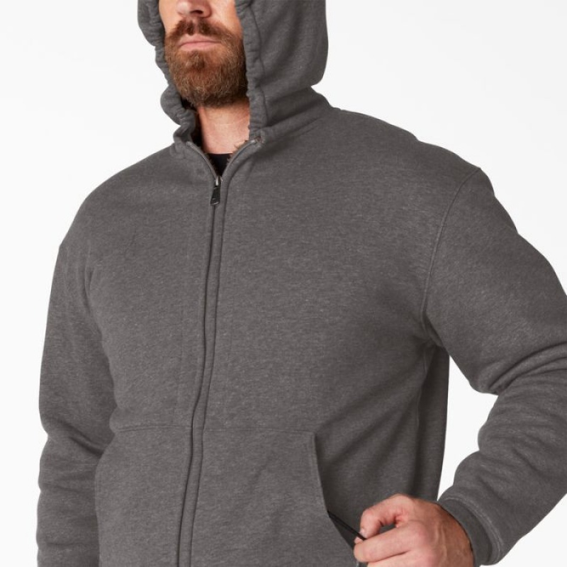 Dickies High Pile Fleece Captusite Full Zip Hoodie Gri Inchis | PXYF7696