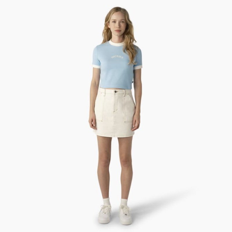 Dickies High Waisted Carpenter Skirt Cloud | OLCM1307