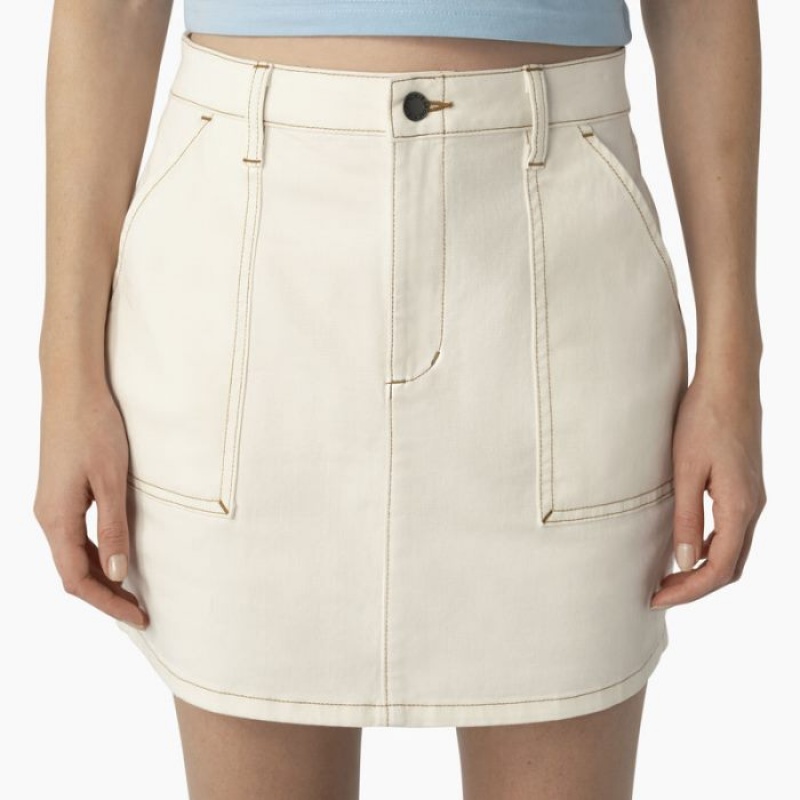 Dickies High Waisted Carpenter Skirt Cloud | OLCM1307