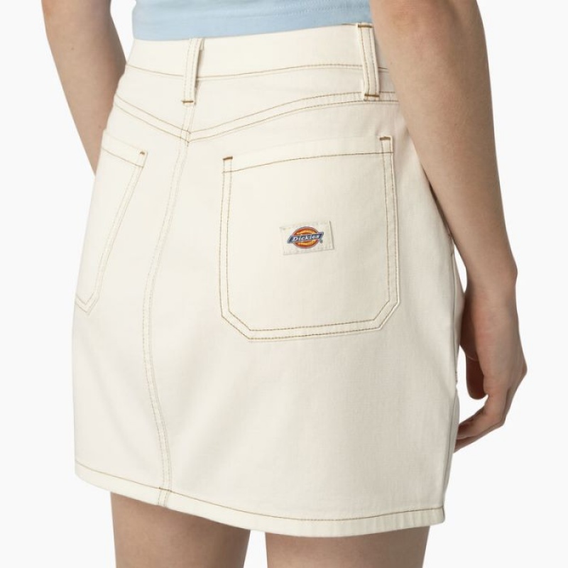 Dickies High Waisted Carpenter Skirt Cloud | OLCM1307