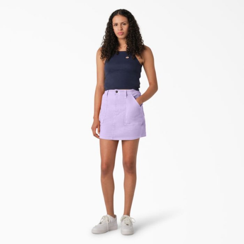 Dickies High Waisted Carpenter Skirt Violet Roz | OXWP4090