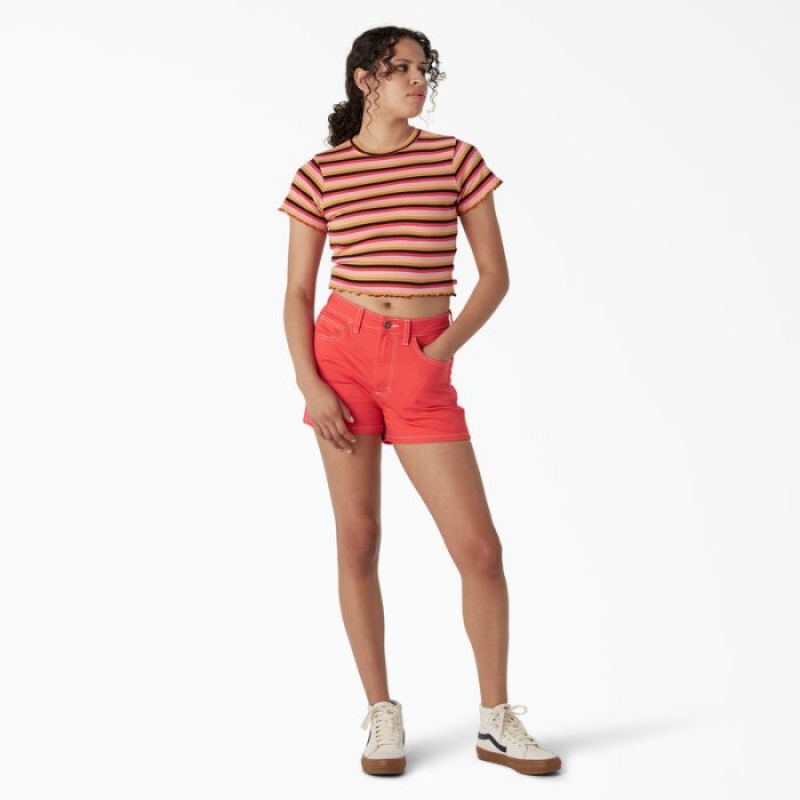 Dickies In Dungi Cropped Baby T-Shirt Portocalii | ARRV4874