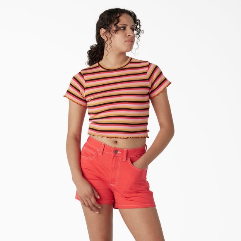 Dickies In Dungi Cropped Baby T-Shirt Portocalii | ARRV4874