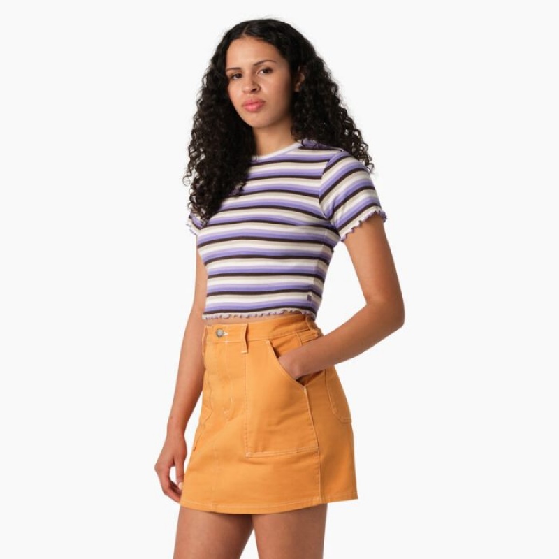 Dickies In Dungi Cropped Baby T-Shirt Violet Roz | GPIQ4548