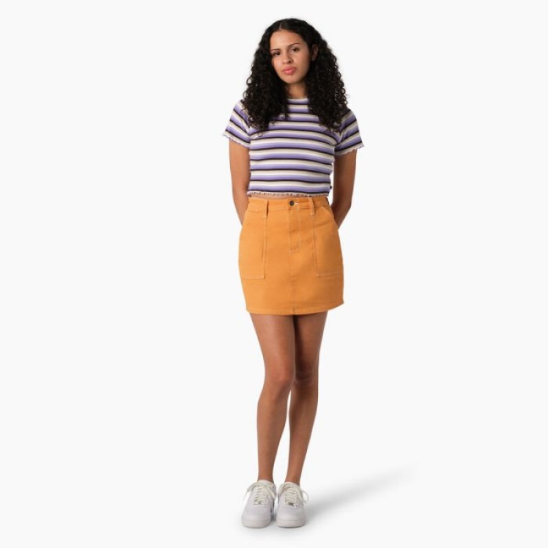 Dickies In Dungi Cropped Baby T-Shirt Violet Roz | GPIQ4548