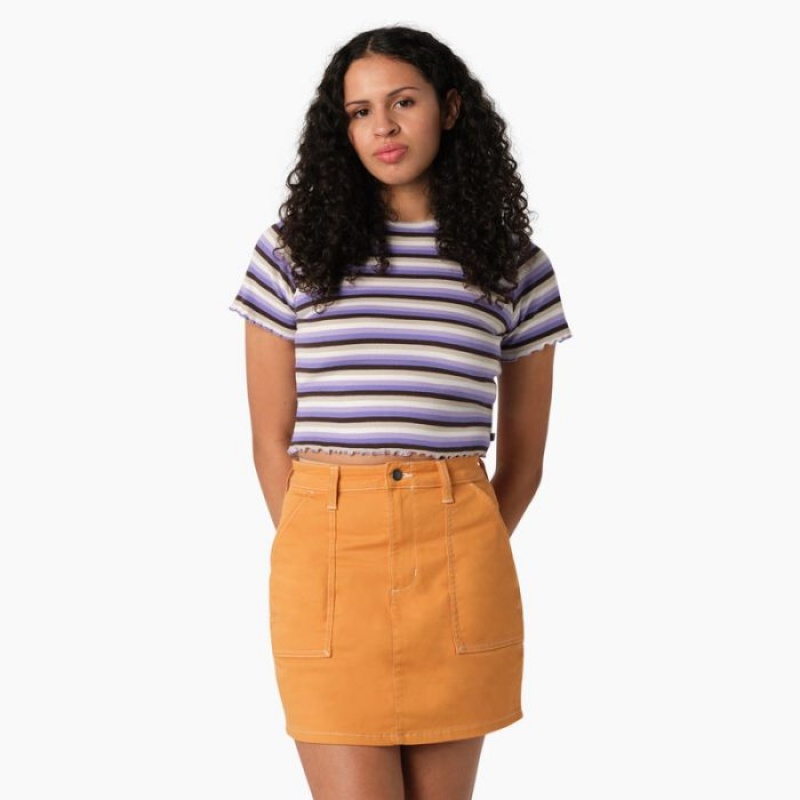 Dickies In Dungi Cropped Baby T-Shirt Violet Roz | GPIQ4548
