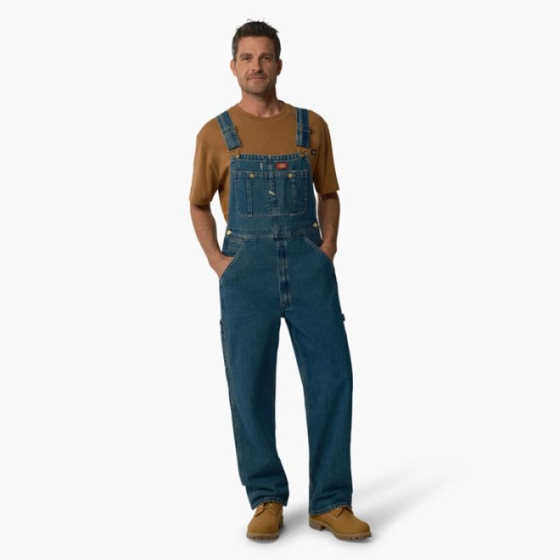 Dickies Indigo Bib Overalls Medium Heritage Tint | OJRN7827