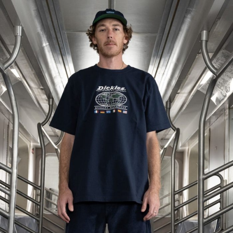 Dickies Jake Hayes Grafice T-Shirt Bleumarin | KWKG9020