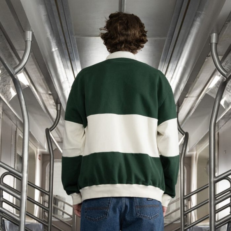 Dickies Jake Hayes Long Sleeve Rugby Shirt Verzi Inchis | AJGT9097