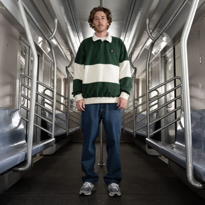 Dickies Jake Hayes Long Sleeve Rugby Shirt Verzi Inchis | AJGT9097