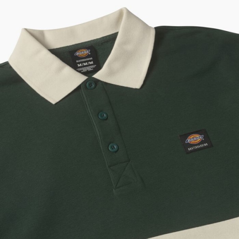 Dickies Jake Hayes Long Sleeve Rugby Shirt Verzi Inchis | AJGT9097