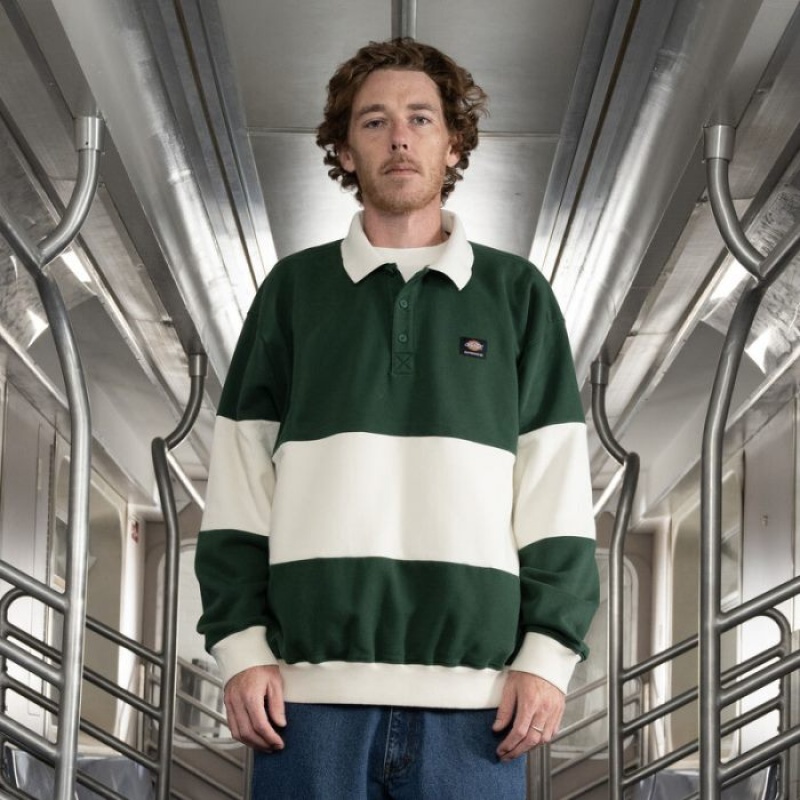 Dickies Jake Hayes Long Sleeve Rugby Shirt Verzi Inchis | AJGT9097