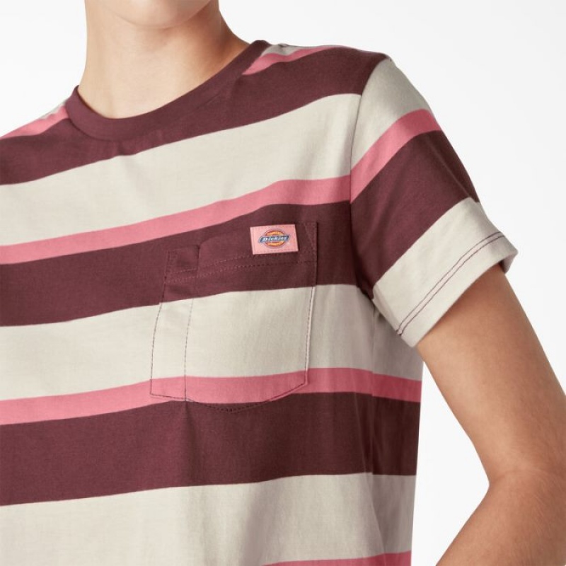 Dickies Large In Dungi Cropped Pocket T-Shirt Roz Bleumarin | UBVS0821