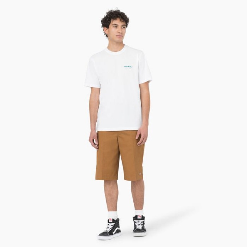 Dickies Leesburg Scurte Sleeve T-Shirt Albi | MCFX3609