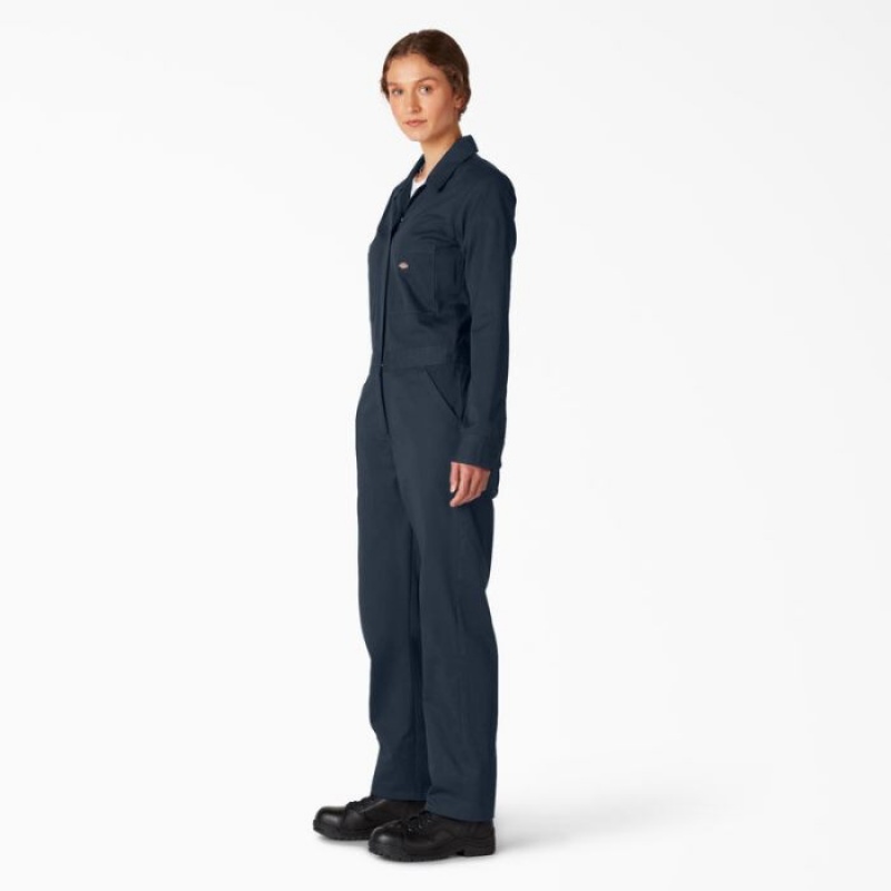Dickies Long Sleeve Coveralls Bleumarin | IBDD6927