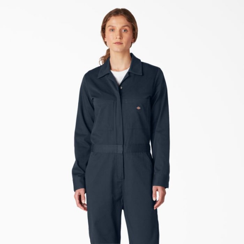 Dickies Long Sleeve Coveralls Bleumarin | IBDD6927