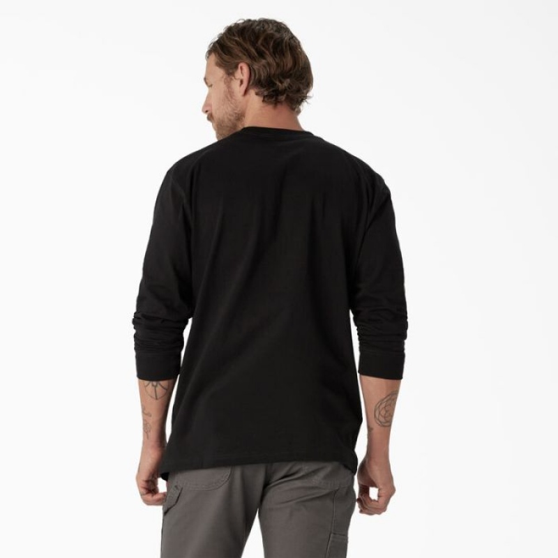 Dickies Long Sleeve Heavyweight Logo T-Shirt Negrii | GZWH3793