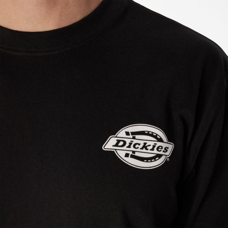 Dickies Long Sleeve Heavyweight Logo T-Shirt Negrii | GZWH3793