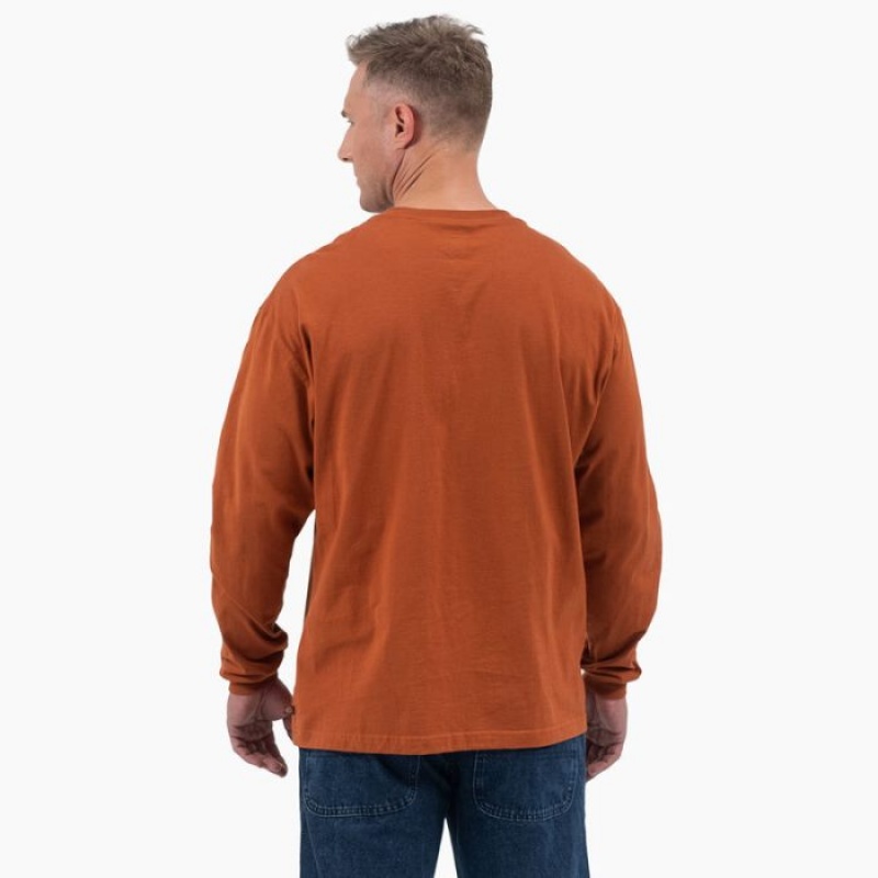 Dickies Long Sleeve Henley T-Shirt Maro | GMVD7504