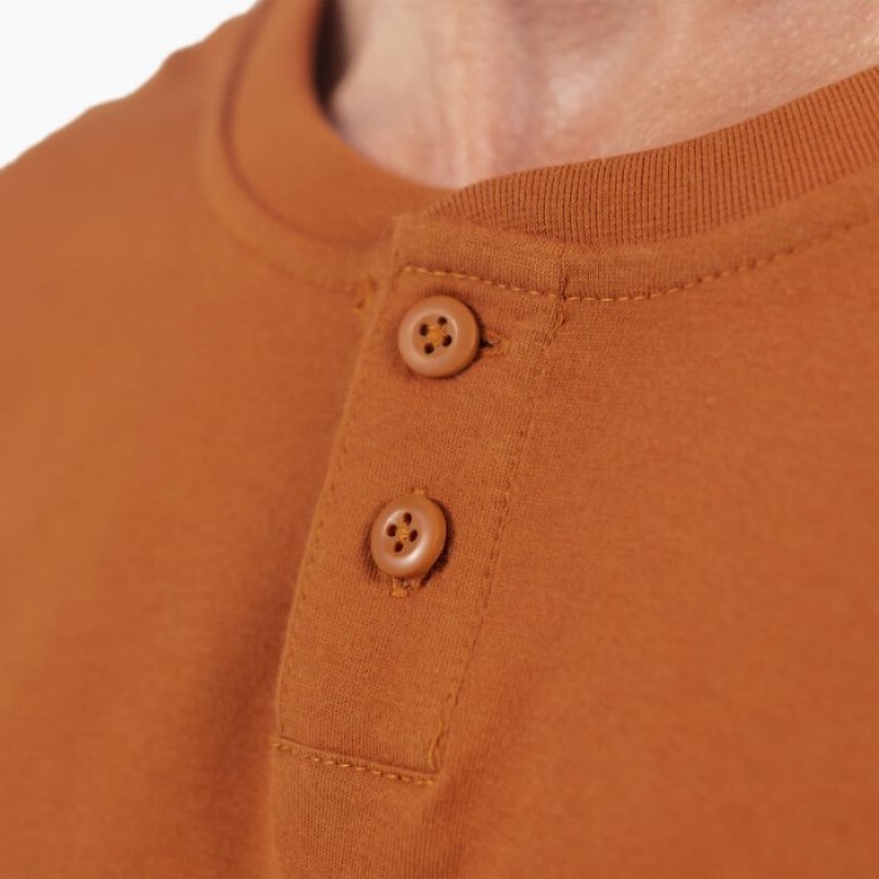 Dickies Long Sleeve Henley T-Shirt Maro | GMVD7504