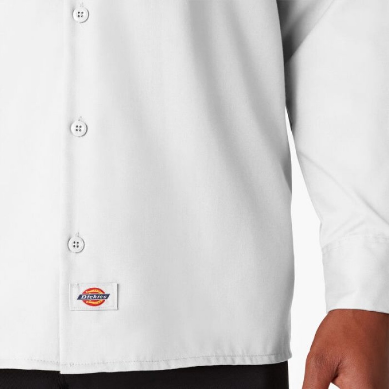 Dickies Long Sleeve Lucru Shirt Albi | PHXH5075