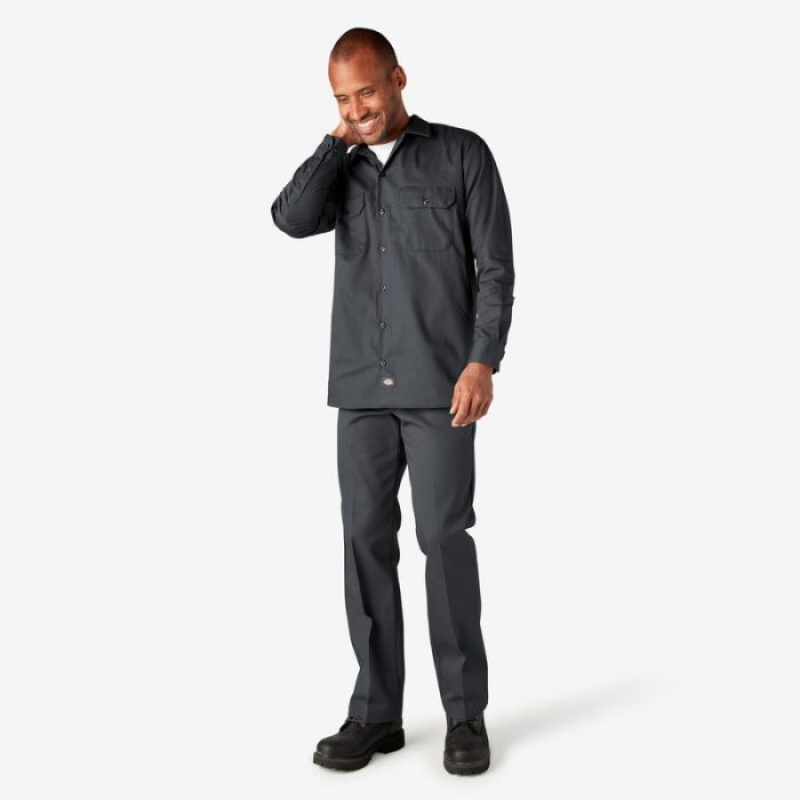 Dickies Long Sleeve Lucru Shirt Gri | WDQH7351