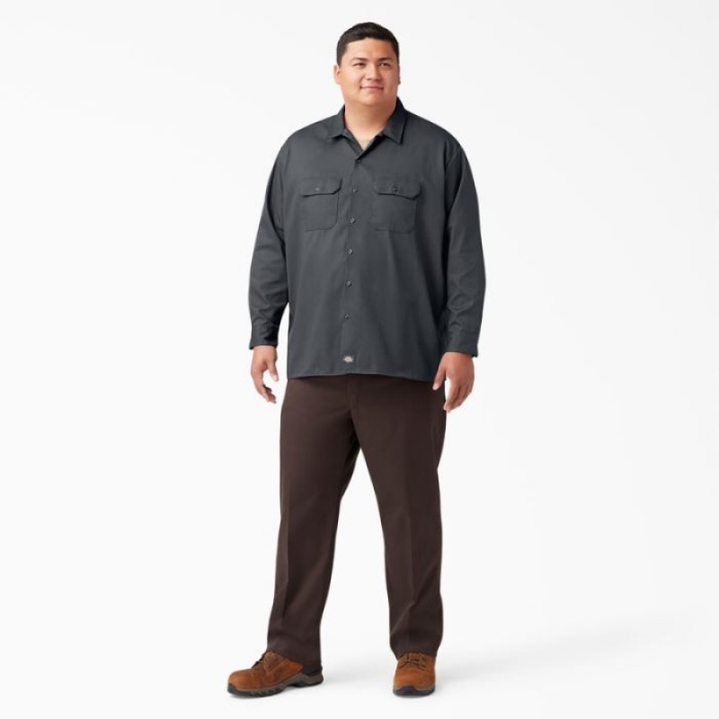 Dickies Long Sleeve Lucru Shirt Gri | WDQH7351