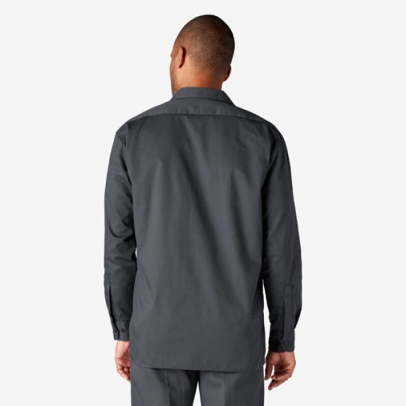 Dickies Long Sleeve Lucru Shirt Gri | WDQH7351