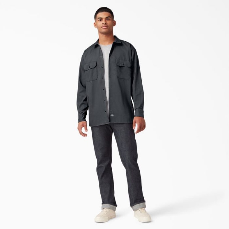Dickies Long Sleeve Lucru Shirt Gri | WDQH7351