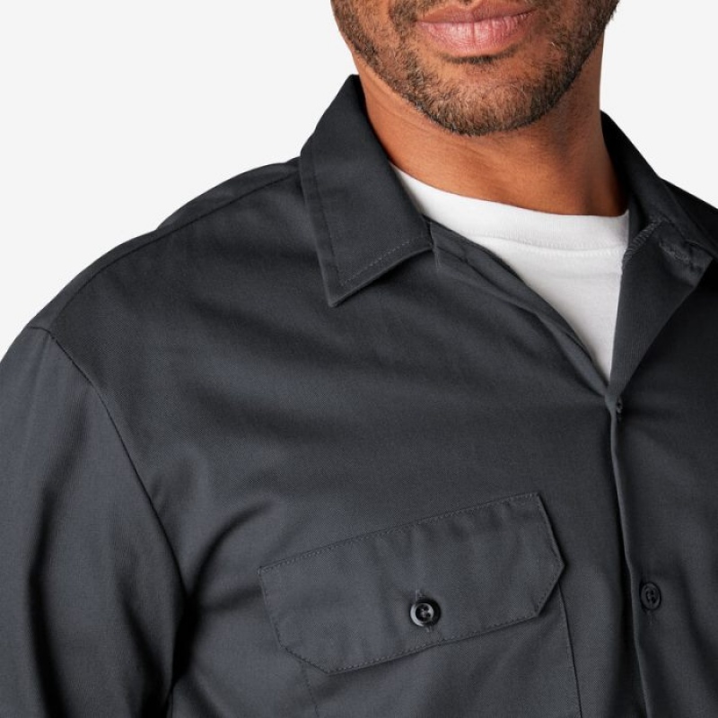 Dickies Long Sleeve Lucru Shirt Gri | WDQH7351