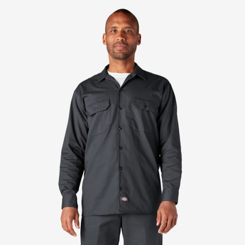 Dickies Long Sleeve Lucru Shirt Gri | WDQH7351