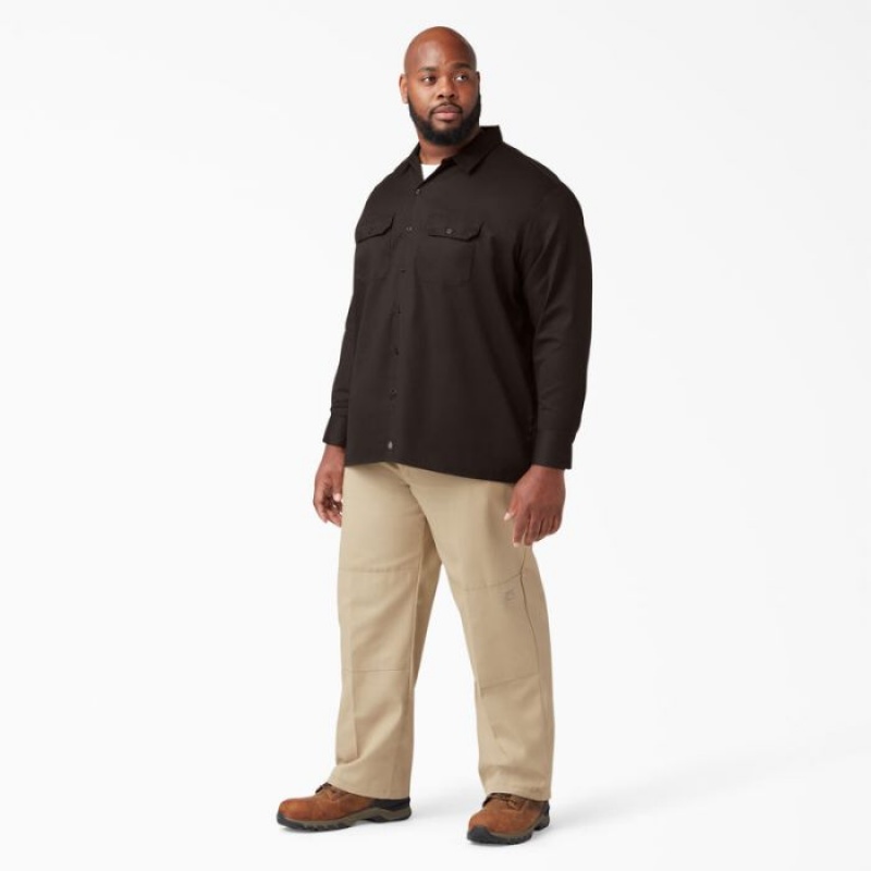 Dickies Long Sleeve Lucru Shirt Maro Inchis | TUNR9996