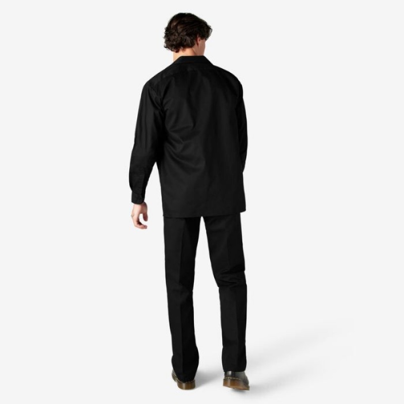 Dickies Long Sleeve Lucru Shirt Negrii | GWNR7898