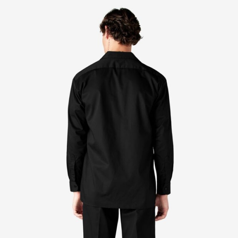 Dickies Long Sleeve Lucru Shirt Negrii | GWNR7898