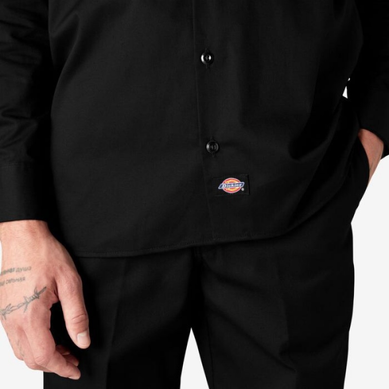 Dickies Long Sleeve Lucru Shirt Negrii | GWNR7898