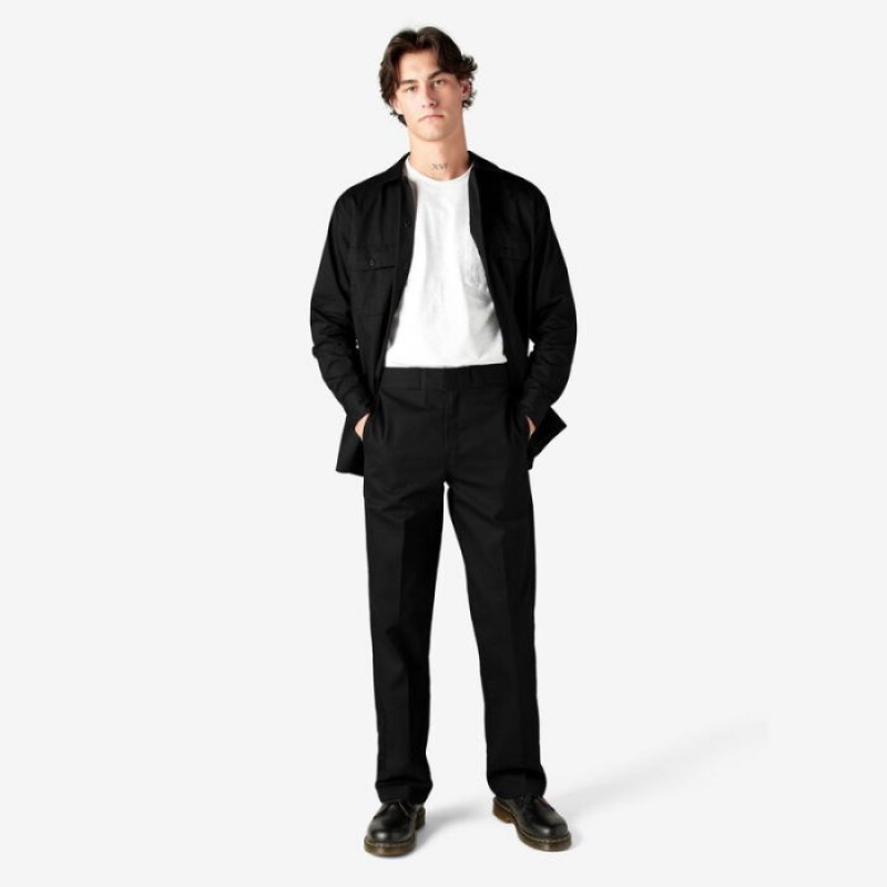 Dickies Long Sleeve Lucru Shirt Negrii | DJOK9096