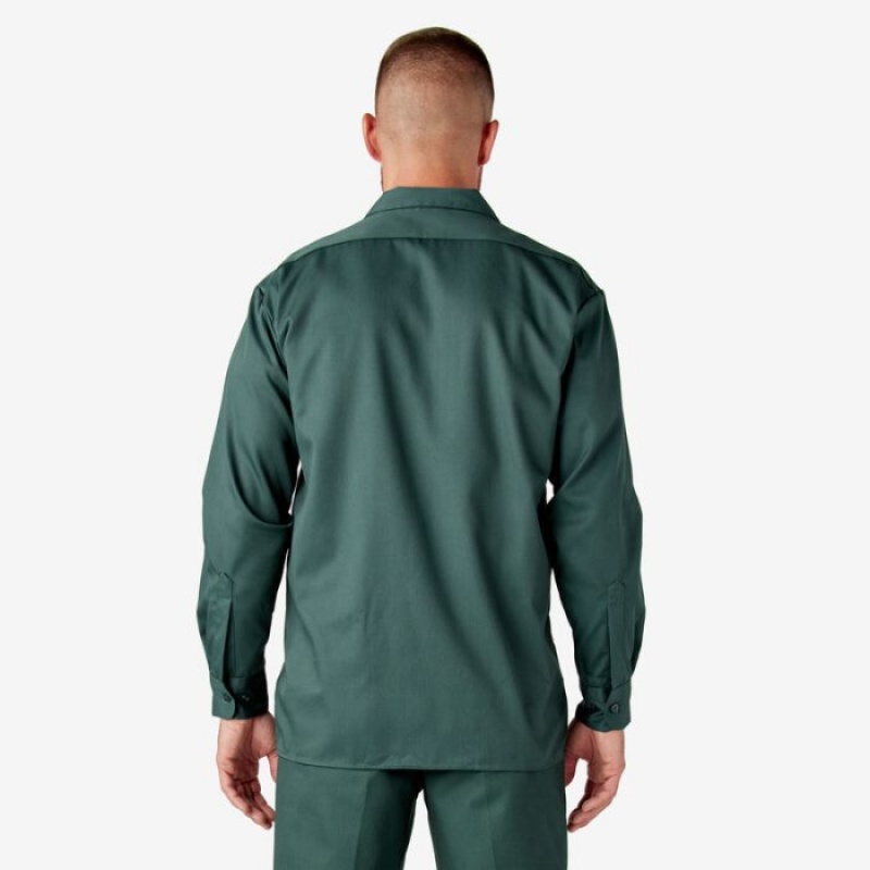 Dickies Long Sleeve Lucru Shirt Verzi | JNAU3796