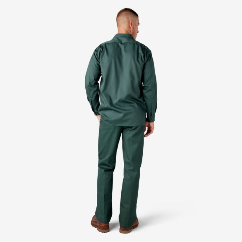 Dickies Long Sleeve Lucru Shirt Verzi | JNAU3796