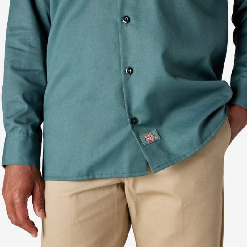 Dickies Long Sleeve Lucru Shirt Verzi | JHBD8124
