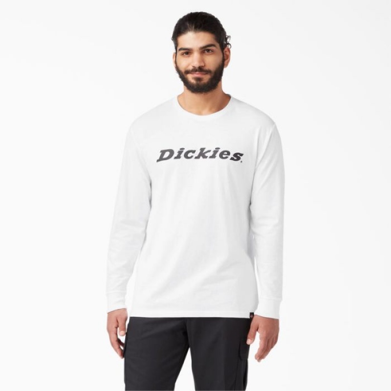 Dickies Long Sleeve Regular Fit Icon Grafice T-Shirt Albi | LSPT8225