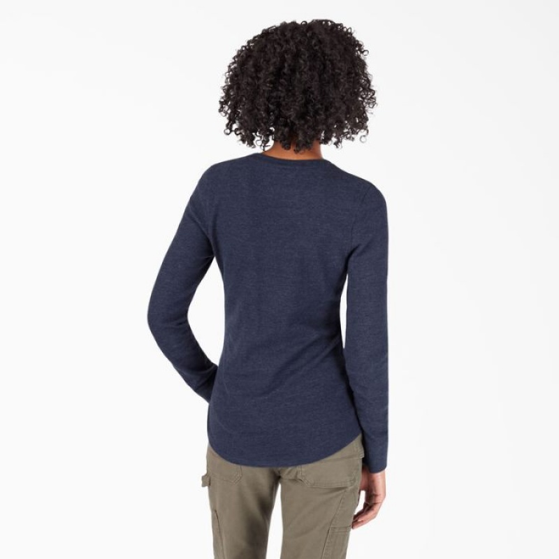 Dickies Long Sleeve Thermal Shirt Bleumarin | JRFW6799