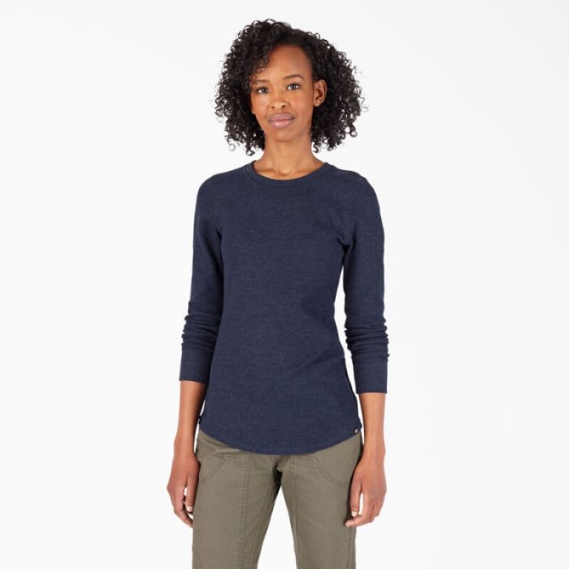 Dickies Long Sleeve Thermal Shirt Bleumarin | JRFW6799