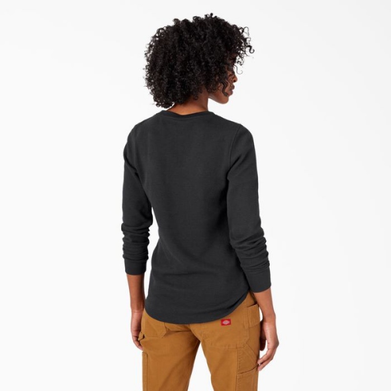 Dickies Long Sleeve Thermal Shirt Negrii | DVCU6846