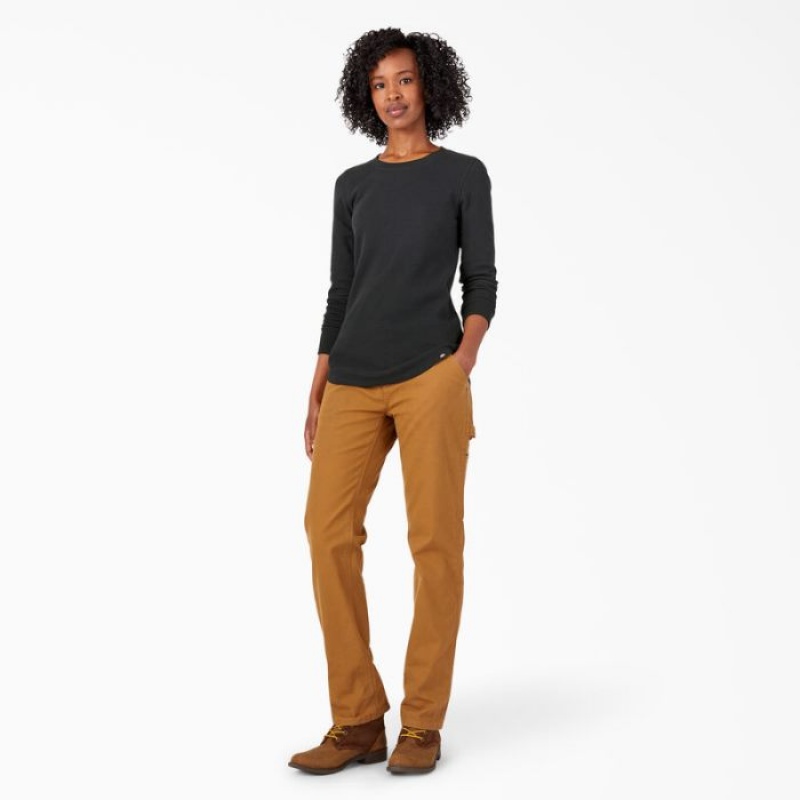 Dickies Long Sleeve Thermal Shirt Negrii | DVCU6846
