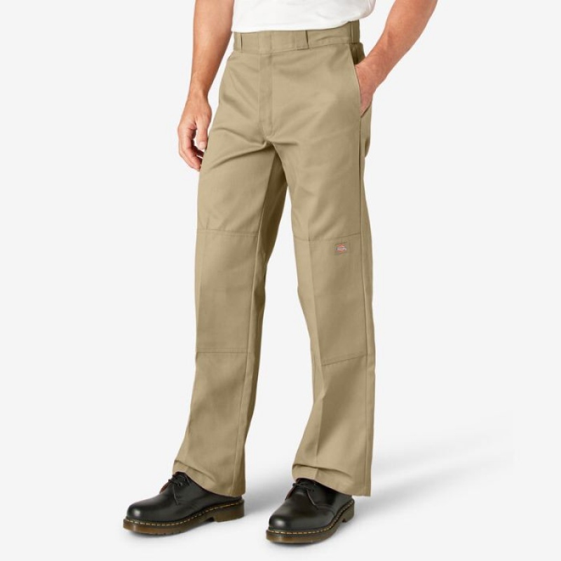 Dickies Loose Fit Double Knee Lucru Pants Kaki | CEAV0511