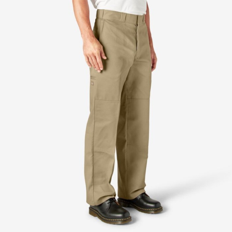 Dickies Loose Fit Double Knee Lucru Pants Kaki | CEAV0511
