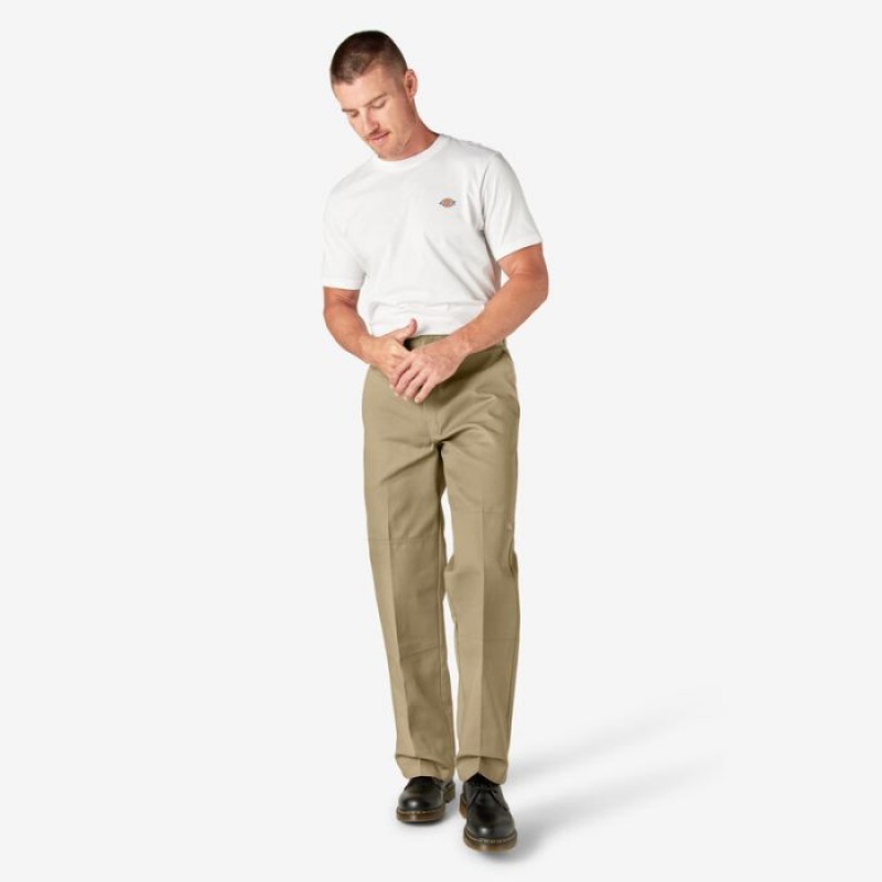 Dickies Loose Fit Double Knee Lucru Pants Kaki | CEAV0511