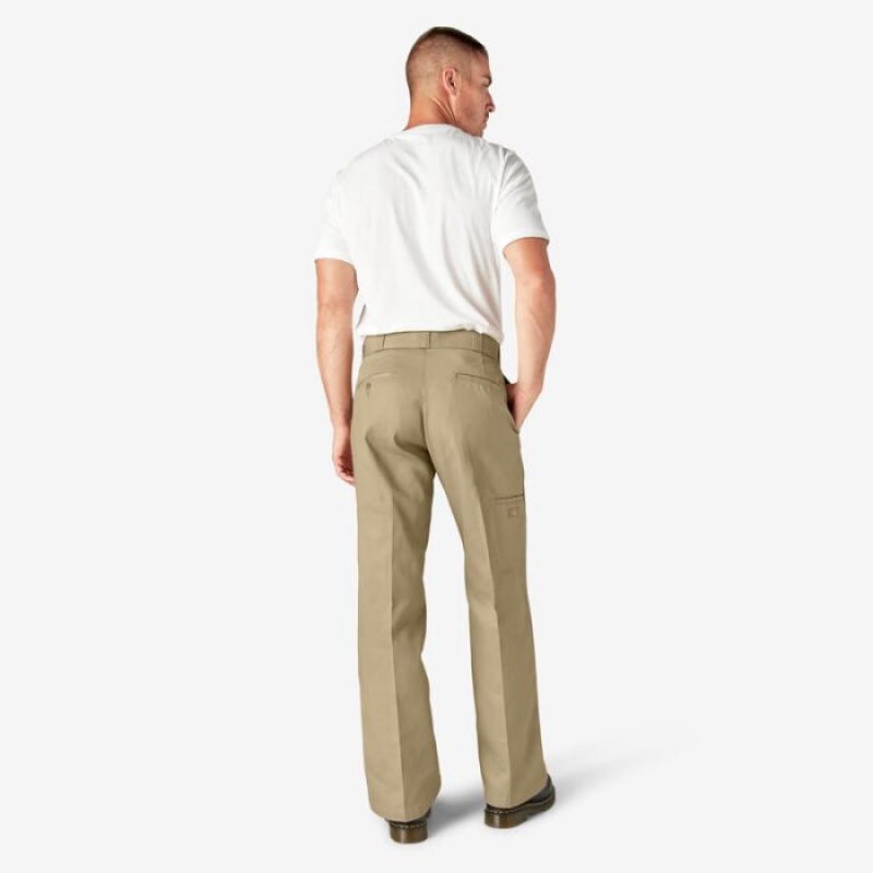 Dickies Loose Fit Double Knee Lucru Pants Kaki | CEAV0511