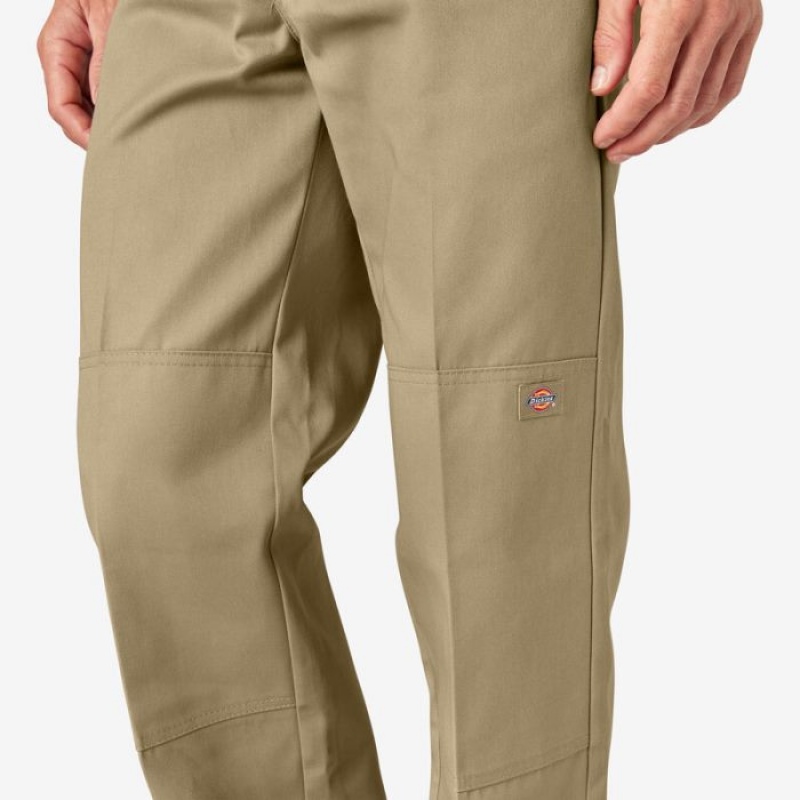 Dickies Loose Fit Double Knee Lucru Pants Kaki | CEAV0511
